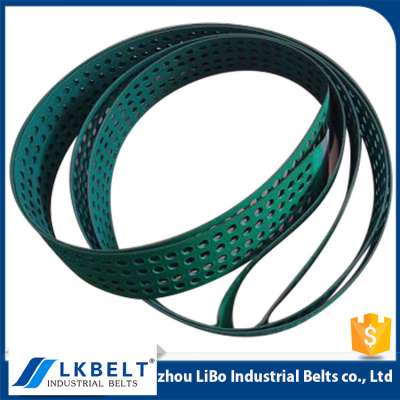 2017 factory price industrial special induced draft perforated green transmission belt