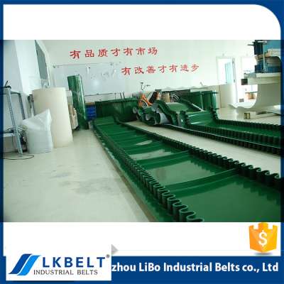 Large angle sidewall corrugated national standard pvc conveyor belt with durable large loading capacity