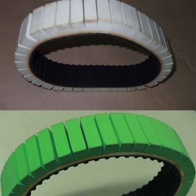 green,white color sponge conveyor belt