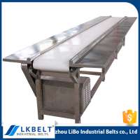 Customized non stick white color used PU flat food grade conveyor belt for bakery conveyor belt line