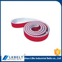 PU T10 timing belt with the red rubber coating / industrial belt T10 for machine made in China