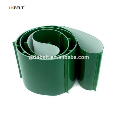 Certificated guangzhou libo PVC green conveyor belt with baffle plate